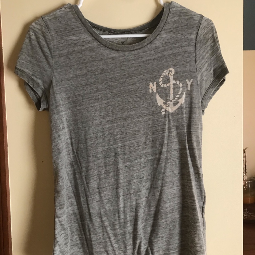 Very soft olive green top with anchor detail